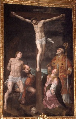 Gatti A. sec. XVI, Gesù Cristo crocifisso e Santi