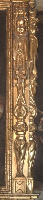 Bottega bergamasca (1612), Lesene in legno intagliato e dorato