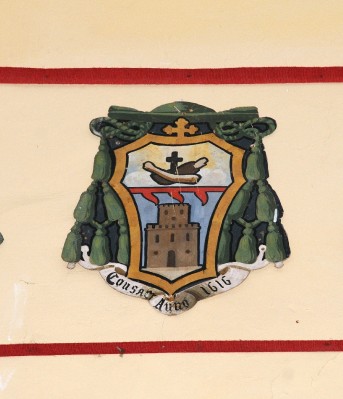 Ambito laziale sec. XX, Dipinto con stemma del vescovo De Martinis