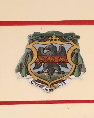 Ambito laziale sec. XX, Dipinto con stemma del vescovo Buoni