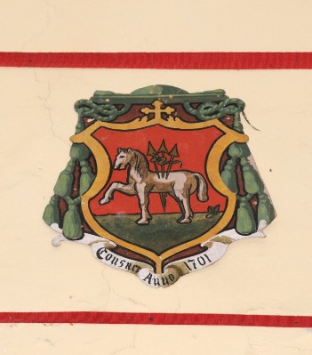 Ambito laziale sec. XX, Dipinto con stemma del vescovo Cianti
