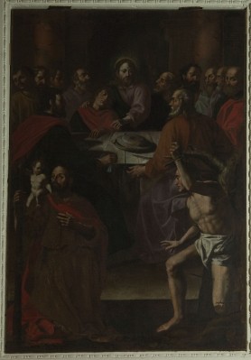 Polinori A. sec. XVII, Ultima Cena e i Santi Cristoforo e Sebastiano