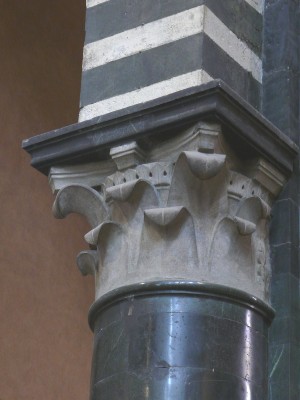 Guido da Lucca (1211-1220), Capitello scolpito con motivi vegetali a foglioni