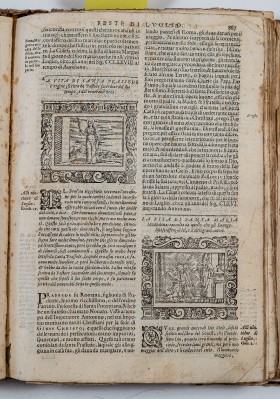 Ambito veneziano (1591), Pagina con stampe raffiguranti sante