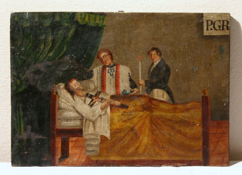 Ambito modenese (1826), Ex voto con uomo malato a letto e sacerdote