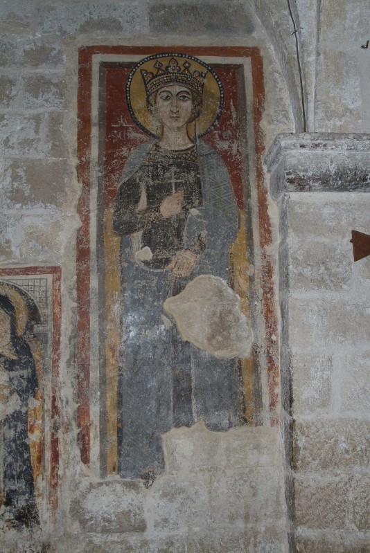 Ambito pugliese sec. XIV, Dipinto murale di Santa Tecla