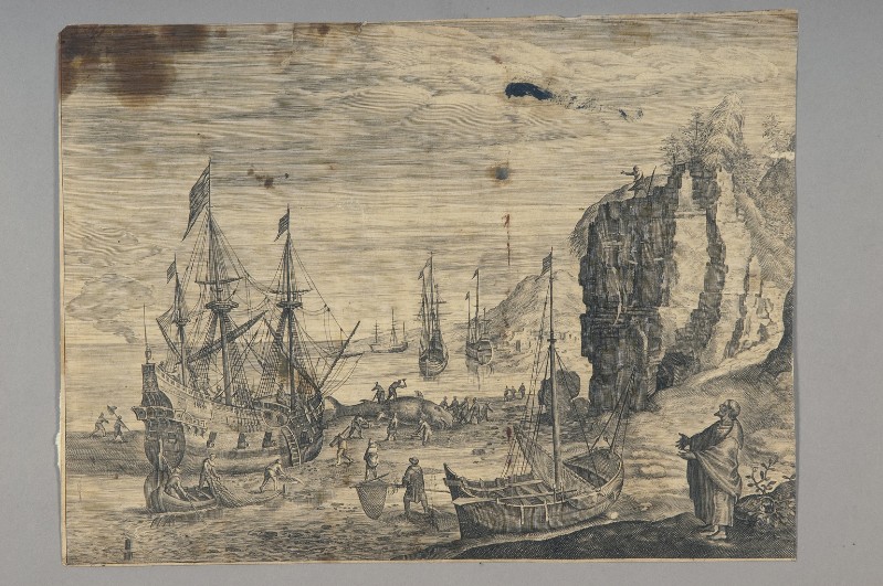 De Passe M. (1613), Paesaggio marino con il profeta Elia