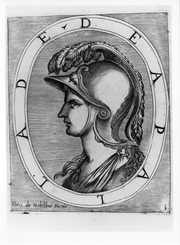 Ambito romano sec. XVI, Gemma con profilo di Pallade Atena