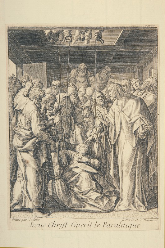Ambito francese sec. XVI-XVII, Gesù Cristo guarisce il paralitico di Cafarnao