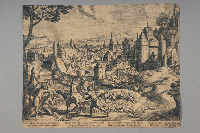 Sadeler J. (1599), Paesaggio con pastori in preghiera