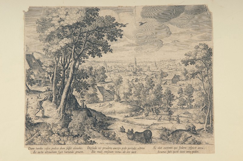 Sadeler J. (1599), Paesaggio con cacciatore di uccelli