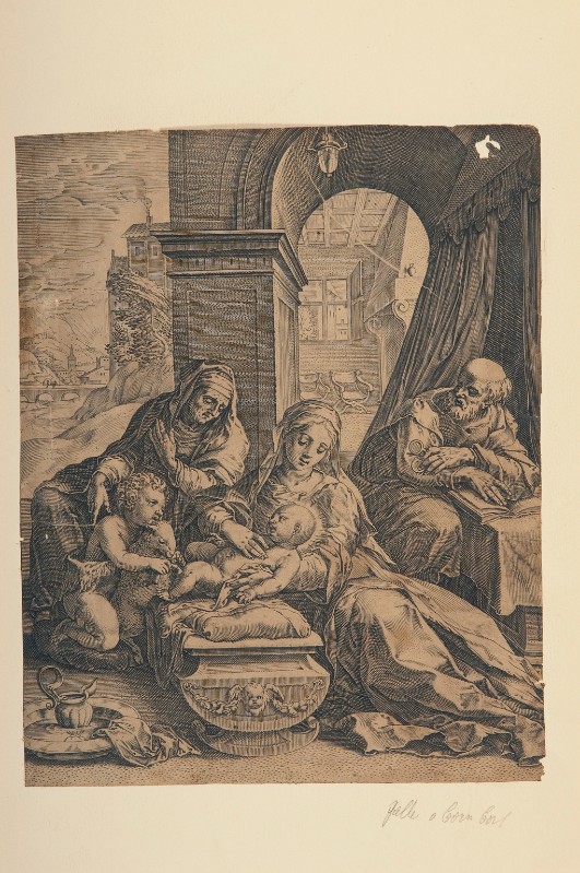 Cort C. (1569), Sacra famiglia con S. Anna e S. Giovannino