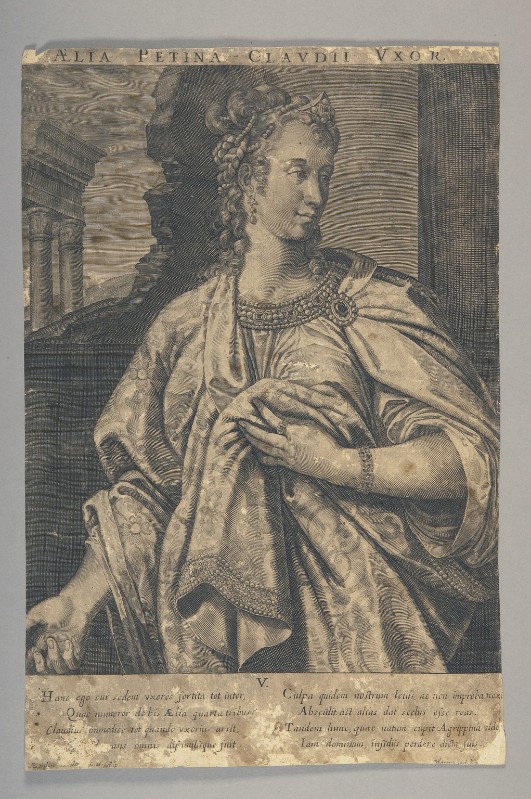 Sadeler A. primo quarto sec. XVII, Ritratto di Elia Petina moglie di Claudio