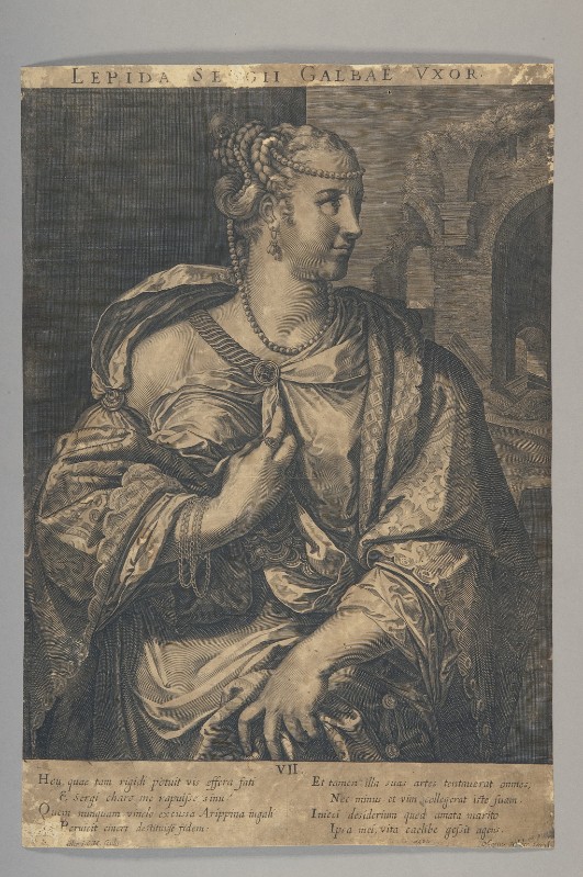 Sadeler A. primo quarto sec. XVII, Ritratto di Lepida moglie di Galba