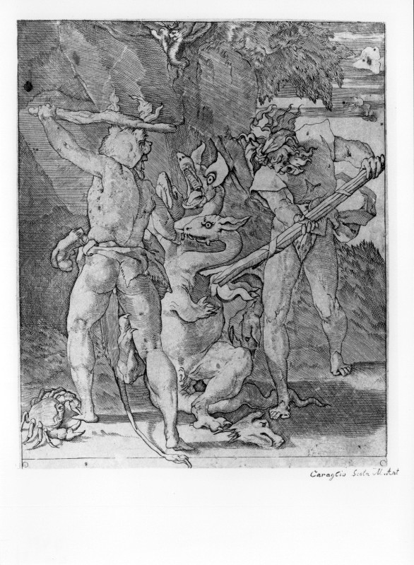 Caraglio J. (1524), Ercole e l'Idra di Lerna
