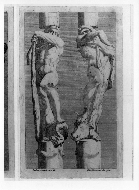 Giovannini G. M. inizio sec. XVIII, Telamoni in forma di Ercole
