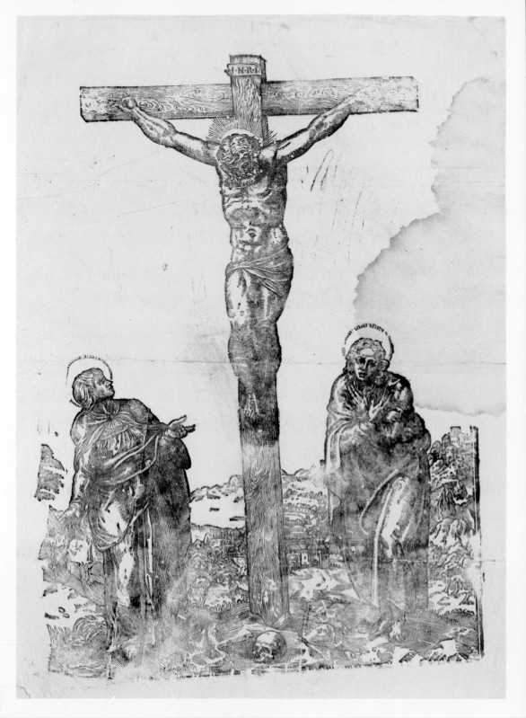 Ambito italiano seconda metà sec. XVI, Gesù Cristo crocifisso con la Madonna 2/2