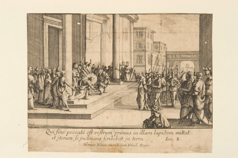 Cochin N. (1638-1669 circa), Gesù Cristo e l'adultera