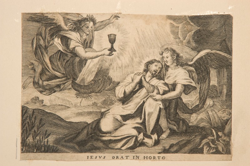Ambito fiammingo (?) sec. XVII, Gesù Cristo nell'orto con due angeli