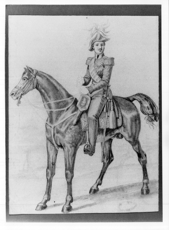 Campochiesa L. secc. XIX-XX, Studio per soldato su cavallo nero