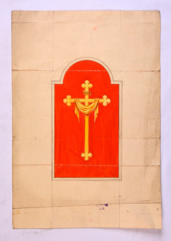Ambito trentino sec. XIX-XX, Disegno con croce