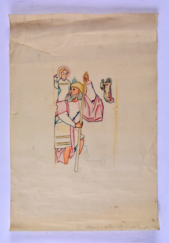 Ambito italiano (1956-1957), Disegno con S. Cristoforo e Gesù Bambino