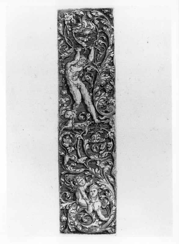 Aldegrever H. (1530 circa), Cornice decorativa a girali abitati