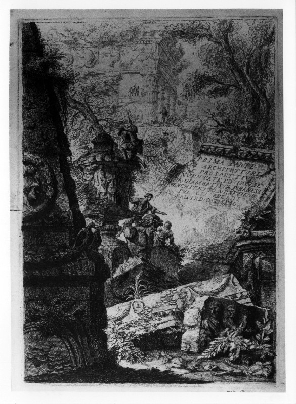 Piranesi G. B. (1743-1750), Frontespizio con rovine