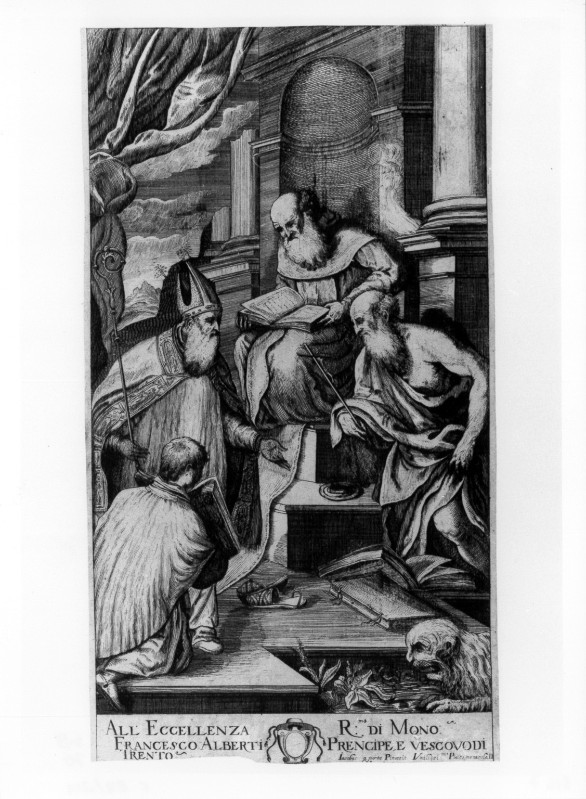 Menarola P. (1680-1685 cirica), S. Antonio Abate in trono e santi