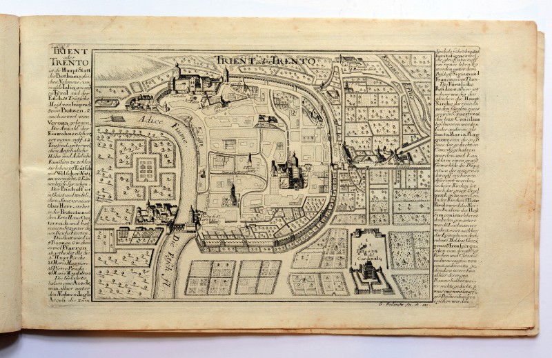 Bodenehr G. (1715 circa), Pianta della città di Trento