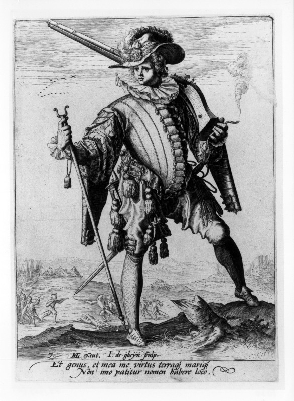 De Gheyn J. II (1587), Soldato con archibugio