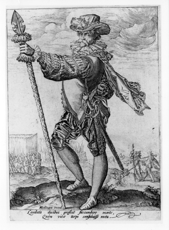 Maniera di de Gheyn J. II (1587), Ufficiale con alabarda