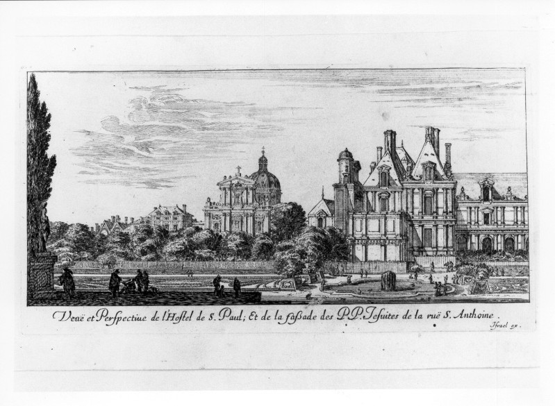 Silvestre I. (1651 circa), Veduta prospettica con l'Hotel de St. Paul a Parigi