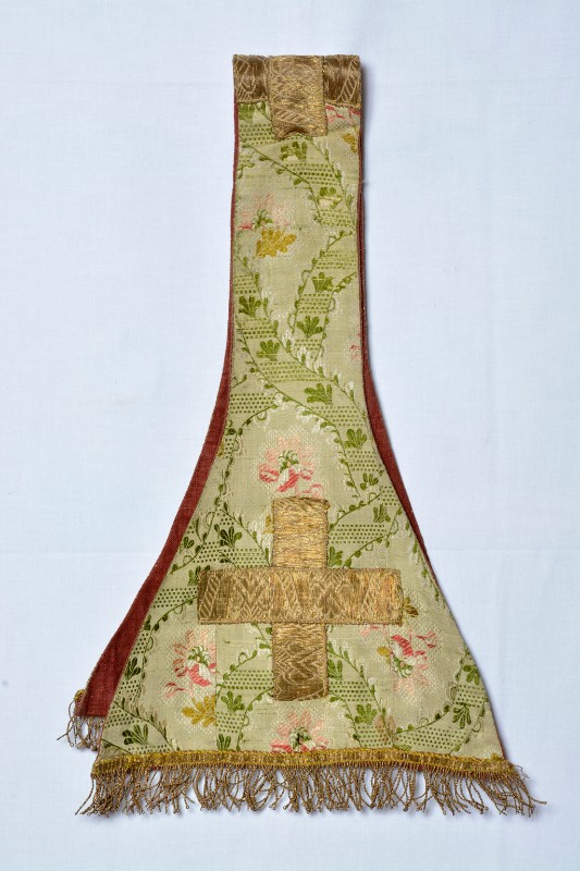 Manif. italiana sec. XVIII, Manipolo verde con decorazione a maglie