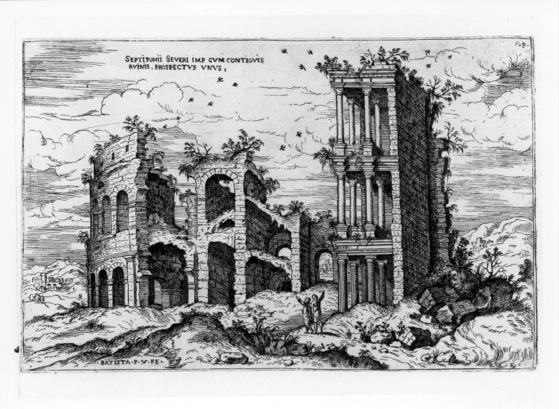 Pittoni G. B. il Vicentino (1561), Veduta del Colosseo e del Settizonio a Roma