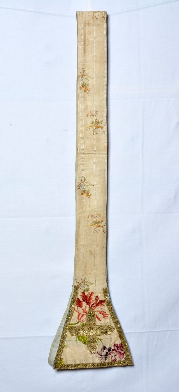 Manif. italiana sec. XVIII, Stola bianca confezionata con due tessuti