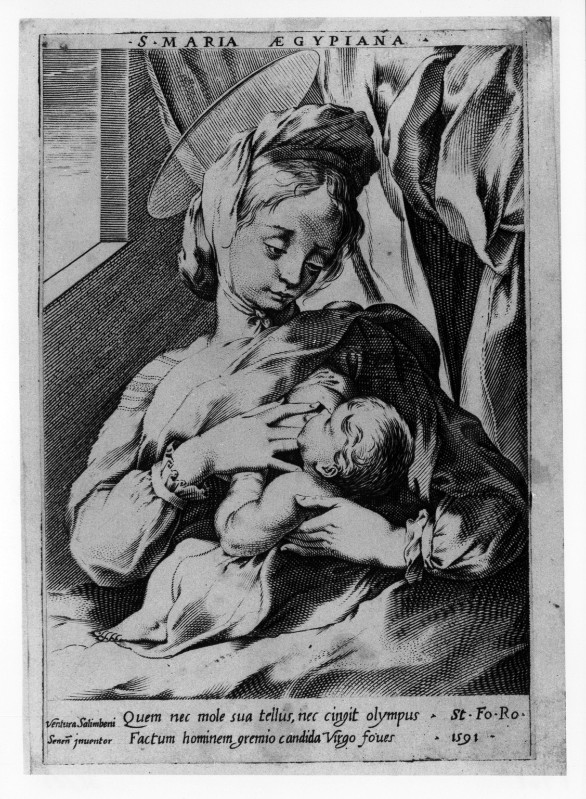 Statius J. (1591 circa), Madonna allattante Gesù Bambino