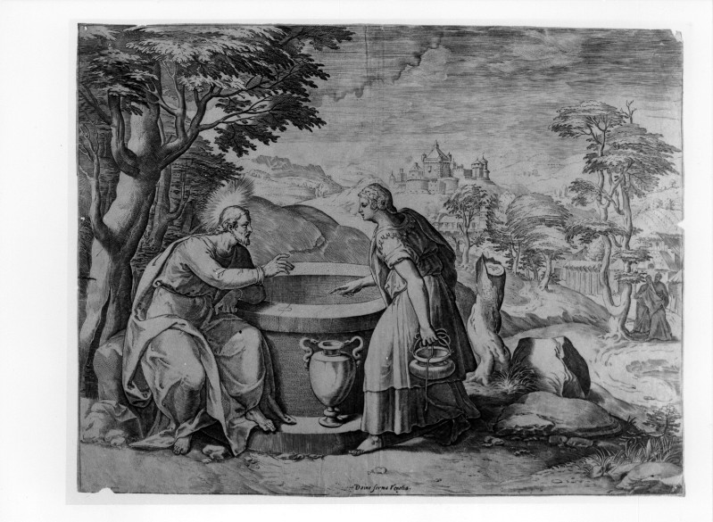 Ambito italiano seconda metà sec. XVI, Cristo e la samaritana