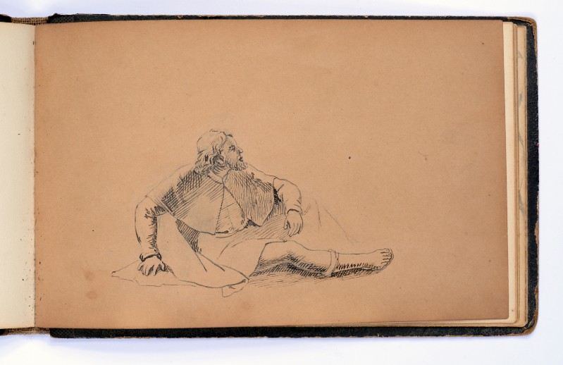 Chiocchetti G. B. secc XIX-XX, Studio di figura maschile seduta