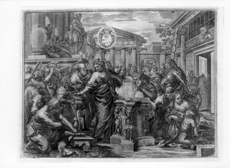 Capelli P. (1700-1725 circa), Augusto offre un sacrificio agli dei