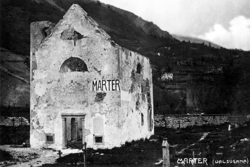 Ambito italiano (1918-1919), Veduta delle rovine della chiesa di Novaledo