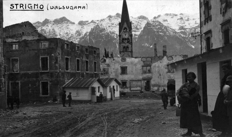 Ambito trentino (1919), Veduta di Strigno dopo la Prima Guerra mondiale