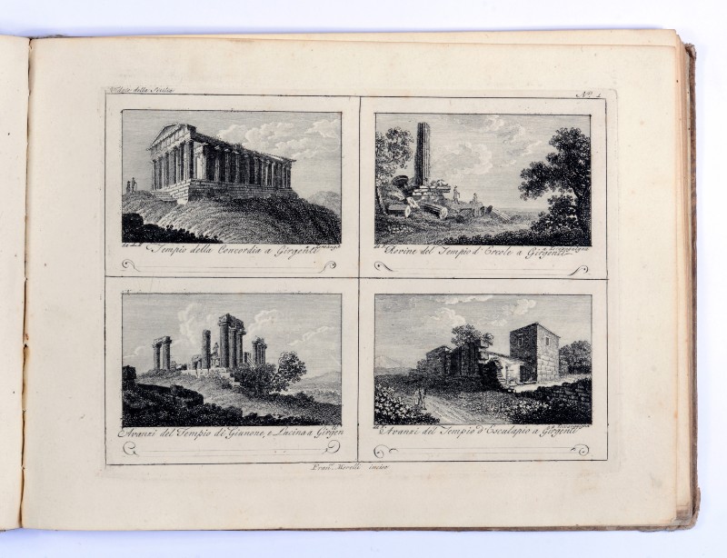 Morel F. (1810 circa), Vedute delle rovine dei templi ad Agrigento