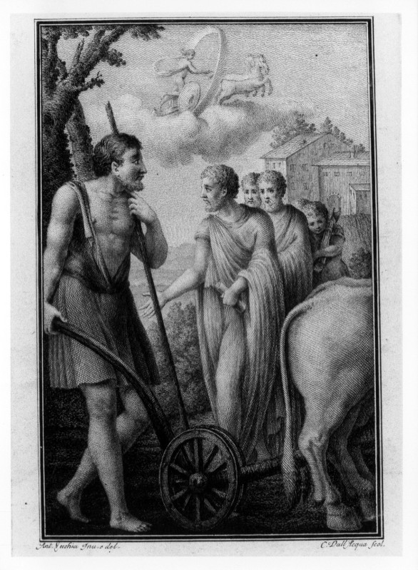 Dall'Acqua C. (1750-1787 circa), Poeta e discepoli incontrano un contadino