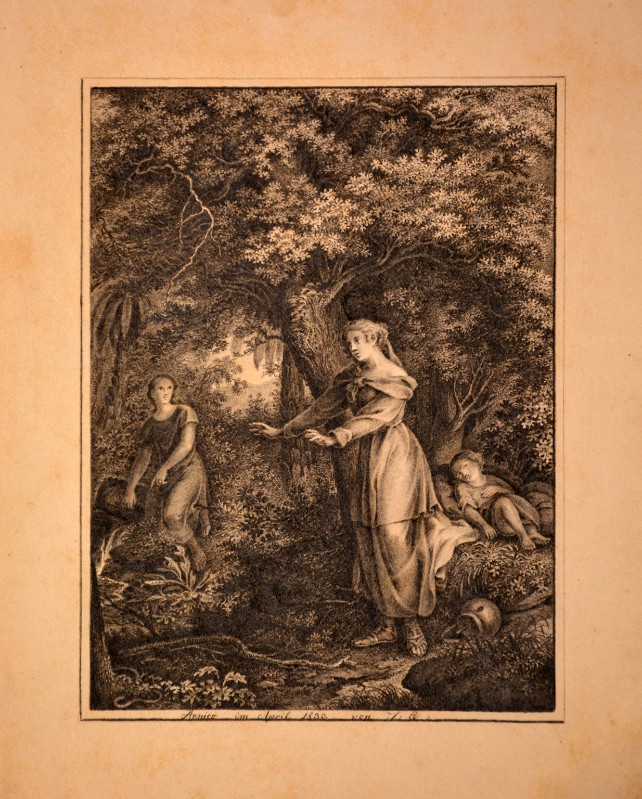 Grossrubatscher J. (1832), Due donne e un bambino nel bosco