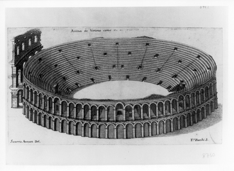 Zucchi F. (1731-1732 circa), Veduta dell'arena di Verona