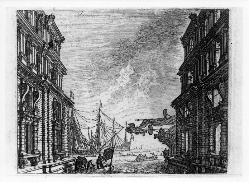 Attribuito a Baur J. W. (1630-1640 circa), Prospettiva di canale veneziano