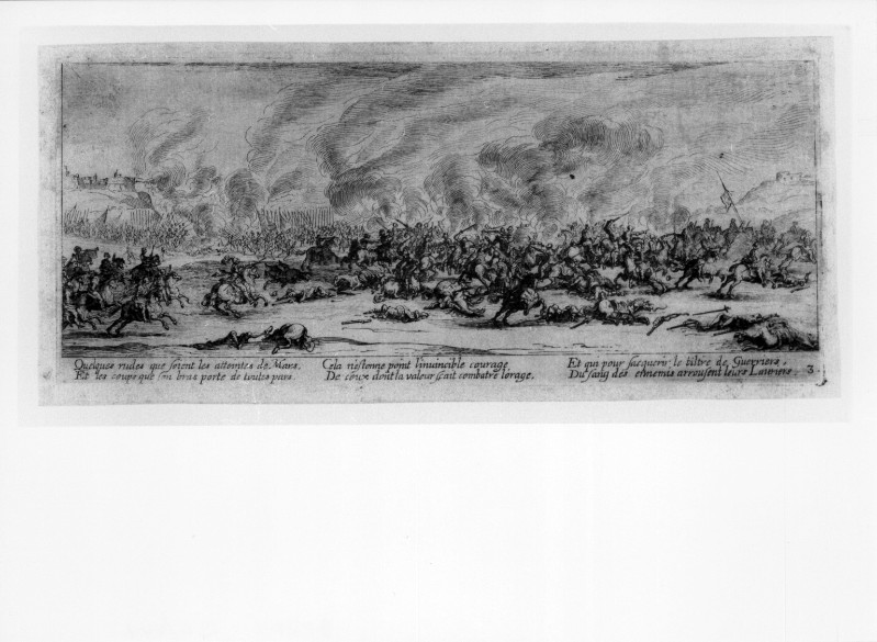Ambito francese (1650-1680 circa), Scena di battaglia con eserciti a cavallo