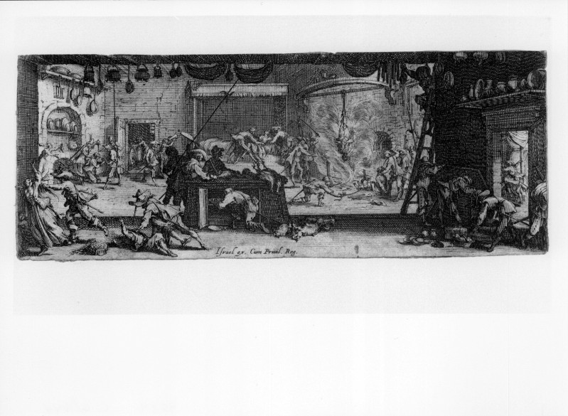 Callot J. (1633 circa), Soldati saccheggiano una fattoria