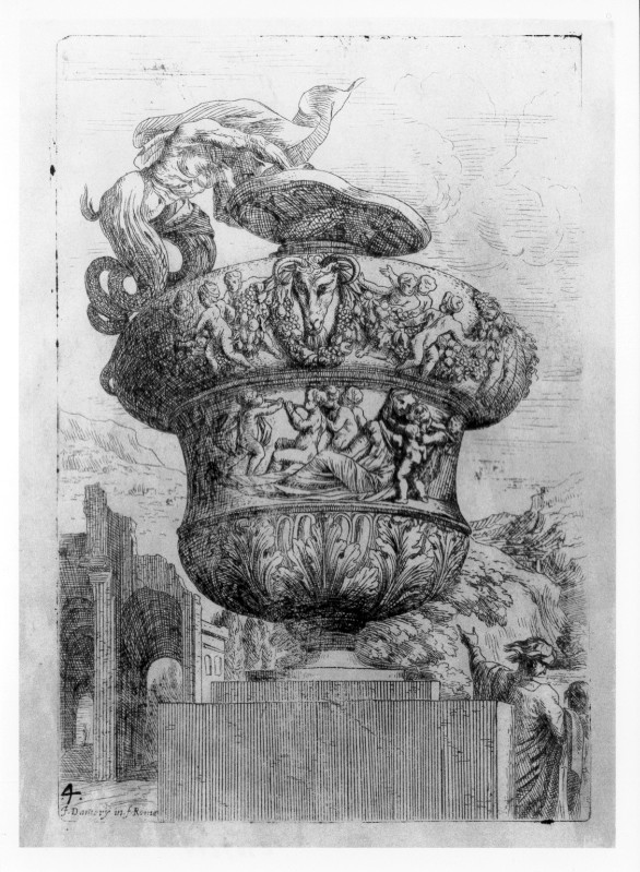 Damery J. (1657), Vaso con figura femminile e putti